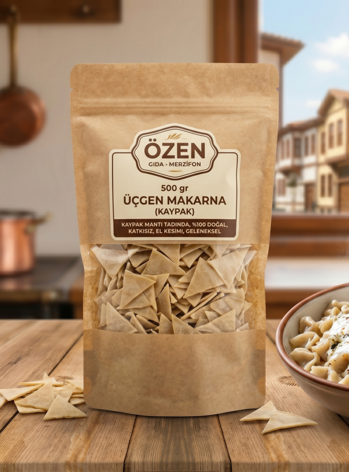 500 gr Üçgen Makarna (Kaypak) | %100 Doğal Özen Gıda Merzifon